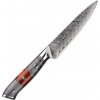 IZMAEL Damaškový kuchynský nôž Yamiyo Utility/Červená/Sivá 12 cm