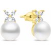 Brilio Silver Slušivé pozlátené náušnice s perlami a zirkónmi EA971Y Brilio Silver Slušivé pozlátené náušnice s perlami a zirkónmi EA971Y