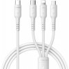 Joyroom S-A61 3v1 univerzálny nabíjací USB-C na USB-C / Lightning / micro USB 1,2m bílý