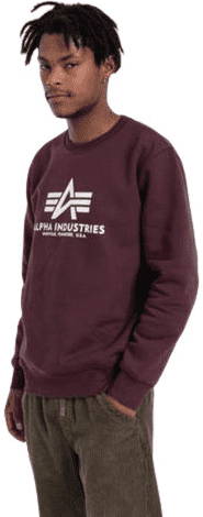 Alpha Industries Pánska Mikina Basic Sweater-BO Bordová