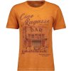 Pánske bavlnené oranžové jersey-print tričko RAGMAN Veľkosť: S Pánske bavlnené oranžové jersey-print tričko RAGMAN Veľkosť: S