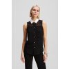 BLÚZKA KARL LAGERFELD POPLIN COLLAR SLVLS BLOUSE BLACK BLÚZKA KARL LAGERFELD POPLIN COLLAR SLVLS BLOUSE BLACK
