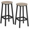 Barové stoličky 65 cm, sada 2 ks, priemyselná greige/čierna Barové stoličky 65 cm, sada 2 ks, priemyselná greige/čierna