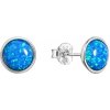 Evolution Group Slušivé strieborné náušnice so syntetickým modrým opálom 11465.3 blue Evolution Group Slušivé strieborné náušnice so syntetickým modrým opálom 11465.3 blue