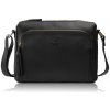 Dámska čierna kožená crossbody kabelka Paolo Peruzzi so zlatým kovaním Dámska čierna kožená crossbody kabelka Paolo Peruzzi so zlatým kovaním