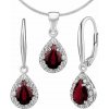 Silvego Súprava strieborných šperkov Eureka s pravým Granátom náušnice a prívesokk JJJ1393GA