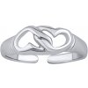 Otevřený stříbrný prsten na nohu srdíčka Acana PRM12186R Otevřený stříbrný prsten na nohu srdíčka Acana PRM12186R