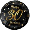 Fóliový balón 30 narodeniny čierno-zlatý 45cm Fóliový balón 30 narodeniny čierno-zlatý 45cm