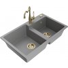 MEXEN/S MEXEN/S - Tomas granitový drez 2-bowl vrátane batérie Carla, šedá 6516-71-670700-50 MEXEN/S MEXEN/S - Tomas granitový drez 2-bowl vrátane batérie Carla, šedá 6516-71-670700-50
