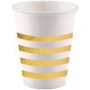 Papierové kelímky zlaté pruhy 8 ks Papierové kelímky zlaté pruhy 8 ks