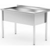 Stôl s jedným umývacím drezom – zváraný, hĺbka 700 mm, výška komory 300 mm, HENDI, Profi Line, 800x700x(H)850mm Stôl s jedným umývacím drezom – zváraný, hĺbka 700 mm, výška komory 300 mm, HENDI, Profi Line, 800x700x(H)850mm