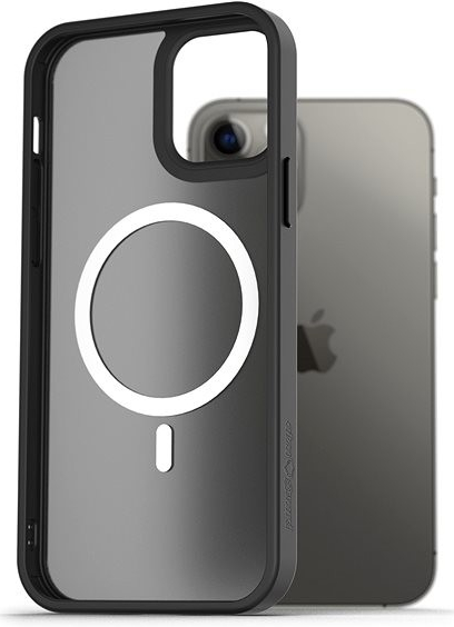 Púzdro AlzaGuard Matte Case Compatible with MagSafe iPhone 12/12 Pro čierne