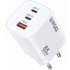 BWOO sieťová GaN nabíjačka CDA147 3xUSB 65W 2xUSB-C 1xUSB-A PD QC 3.0 biela BWOO sieťová GaN nabíjačka CDA147 3xUSB 65W 2xUSB-C 1xUSB-A PD QC 3.0 biela