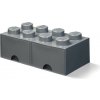 LEGO® Úložný box 8 so zásuvkami - tmavo šedá LEGO® Úložný box 8 so zásuvkami - tmavo šedá