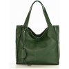 Genuine Leather MARCO MAZZINI Zelená kožená shopper kabelka Portofino Max Genuine Leather MARCO MAZZINI Zelená kožená shopper kabelka Portofino Max