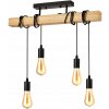 Stropná závesná LED lampa drevená 4xE27 lišta závesná čierna luster Loft Stropná závesná LED lampa drevená 4xE27 lišta závesná čierna luster Loft