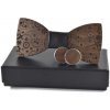 Dřevěný motýlek s manžetovými knoflíčky 709052 Dřevěný motýlek s manžetovými knoflíčky 709052