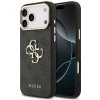 Guess PU Leather 4G Metal Logo Gold Frame Zadní kryt pro pre Apple iPhone 17 Pro Max, Guess, Čierny