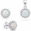 Brilio Silver Strieborný set šperkov so zirkónmi a bielym opálom SET231W (prívesok, náušnice) Brilio Silver Strieborný set šperkov so zirkónmi a bielym opálom SET231W (prívesok, náušnice)