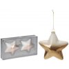 KOOPMAN Vianočné ozdoby PP medené hviezdy 10 cm set 2ks