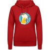 AWDis Hoodie Mikina - Motív - Pivo so smrtkou - Ohnivá červená - M - Dámske AWDis Hoodie Mikina - Motív - Pivo so smrtkou - Ohnivá červená - M - Dámske
