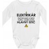 HLAVNÝ ISTIČ - ELEKTRIKÁR - Keď tancujem a nehrá hudba, vypnite prosím - Body dojčenské s dlhým rukávom - Dlhý r. 6-12 mes ( Biela ) HLAVNÝ ISTIČ - ELEKTRIKÁR - Keď tancujem a nehrá hudba, vypnite prosím - Body dojčenské s dlhým rukávom - Dlhý r. 6-12 mes ( Biela )
