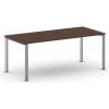 Rokovací kancelársky stôl PRIMO INFINITY, 200x90 cm, sivostrieborná podnož, orech Rokovací kancelársky stôl PRIMO INFINITY, 200x90 cm, sivostrieborná podnož, orech