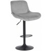 Design-Shop Barová stolička Solon - zamat, čierny rám - šedá Design-Shop Barová stolička Solon - zamat, čierny rám - šedá