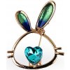 Brošňa s brúsenými kameňmi zajačik blue zirkon 1ks Brošňa s brúsenými kameňmi zajačik blue zirkon 1ks