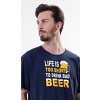 Life is beer pánská noční košile kr.rukáv tm.modrá