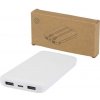 Adhil powerbanka z recyklovaného plastu s kapacitou 10 000 mAh a výkonom 10 W s dvoma vstavanými káblami - Biela Adhil powerbanka z recyklovaného plastu s kapacitou 10 000 mAh a výkonom 10 W s dvoma vstavanými káblami - Biela