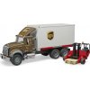Bruder 2828 MACK Granite UPS logistik a vysokozdvihem Bruder 2828 MACK Granite UPS logistik a vysokozdvihem