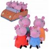 Súprava 4 maskotov Prasiatko Peppa rodina V aute