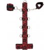 Bad Kitty - bondage sada ázijské putá na krk - červeno-čierna Bad Kitty - bondage sada ázijské putá na krk - červeno-čierna