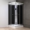 M-SPA - Čierny hydromasážny sprchovací box a parná sauna 100 x 100 x 217cm