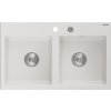 MEXEN MEXEN - Hektor granitový drez 2-bowl 800 x 480 mm, biela, sifón chróm 6521802000-20 MEXEN MEXEN - Hektor granitový drez 2-bowl 800 x 480 mm, biela, sifón chróm 6521802000-20