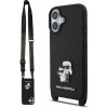 Karl Lagerfeld Saffiano Crossbody Popruh Metal Karl and Choupette zadný kryt pre iPhone 17 Black Karl Lagerfeld Saffiano Crossbody Popruh Metal Karl and Choupette zadný kryt pre iPhone 17 Black