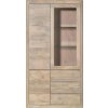 Bighome - MONTREAL Vitrína z masívneho mangového dreva, lakovaný biely, 109x40x202 Bighome - MONTREAL Vitrína z masívneho mangového dreva, lakovaný biely, 109x40x202