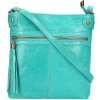 Mondo Italia Kožená kabelka na rameno 727 tyrkysová Tyrkysová Mondo Italia Kožená kabelka na rameno 727 tyrkysová Tyrkysová