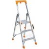 Hliníkové schodíky Manutan Expert s držiakom, 3 stupne Hliníkové schodíky Manutan Expert s držiakom, 3 stupne
