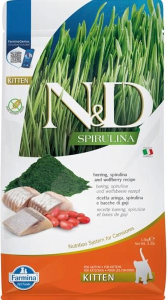 N&D SPIRULINA CAT Kitten Herring & Wolfberry 1,5 kg