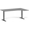 Rohový výškovo nastaviteľný stôl, 180x120 cm, 2 motory, L/P, čierna podnož, grafit Rohový výškovo nastaviteľný stôl, 180x120 cm, 2 motory, L/P, čierna podnož, grafit