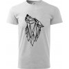 Geometria - vlk - vyjúci - Klasické pánske tričko vyššej gramáže - 2XL ( Svetlosivý melír ) Geometria - vlk - vyjúci - Klasické pánske tričko vyššej gramáže - 2XL ( Svetlosivý melír )