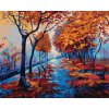 ZUTY Maľovanie podľa čísel JESENNÝ LESOPARK S PRÁZDNÝMI LAVIČKAMI Rámovanie bez rámu a bez vypnutia plátna Rozmer 80 x 100 cm