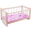 Drewmax P1 Drevená postieľka pre bábiky-ružová Drewmax P1 Drevená postieľka pre bábiky-ružová