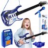 Kruzzel 22409 Detská rocková elektrická gitara na batérie a zosilňovač a mikrofón modrá Kruzzel 22409 Detská rocková elektrická gitara na batérie a zosilňovač a mikrofón modrá