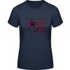 E190 Tričko - Dizajn s motívom - Láska a pes - Navy - M - Dámske E190 Tričko - Dizajn s motívom - Láska a pes - Navy - M - Dámske