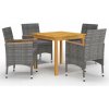 Zostava záhradného nábytku z dreva VidaXL, sivá, 5-dielna Zostava záhradného nábytku z dreva VidaXL, sivá, 5-dielna