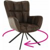 Tempo Kondela - Dizajnové otočné kreslo látka s efektom brúsenej kože, hnedá/čierna, KOMODO, Hnedá Tempo Kondela - Dizajnové otočné kreslo látka s efektom brúsenej kože, hnedá/čierna, KOMODO, Hnedá