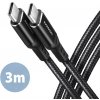AXAGON BUCM-CM30AB, HQ kábel USB-C USB-C, 3 m, USB 2.0, PD 60W 3A, ALU, opletenie, čierny BUCM-CM30AB AXAGON BUCM-CM30AB, HQ kábel USB-C USB-C, 3 m, USB 2.0, PD 60W 3A, ALU, opletenie, čierny BUCM-CM30AB